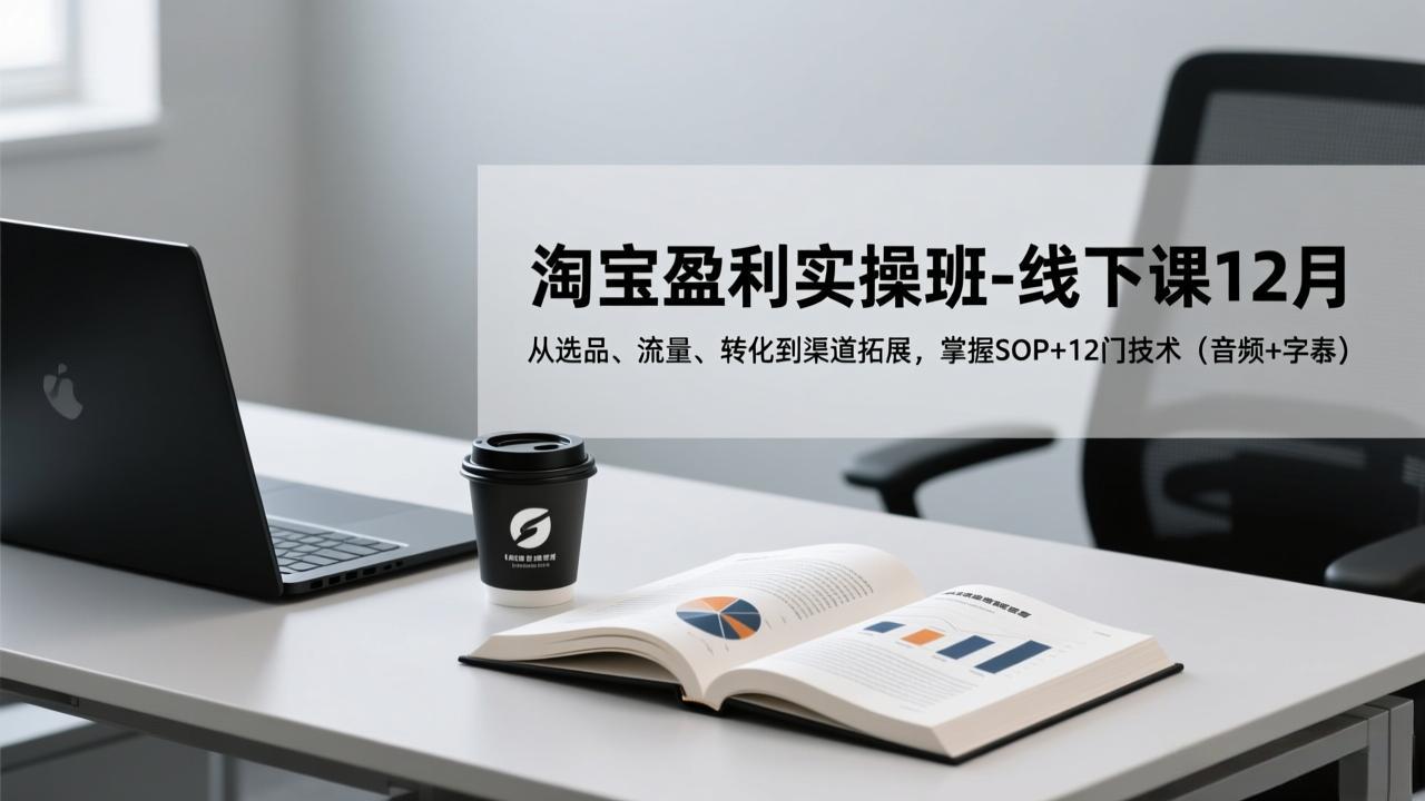 淘宝盈利实操班-线下课12月，从选品、流量、转化到渠道拓展，掌握SOP+12门技术(音频+字幕-小鹏项目网