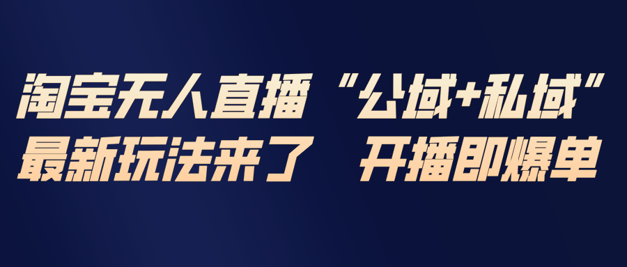 淘宝无人直播最新玩法，包含私域和公域两种玩法-小鹏项目网