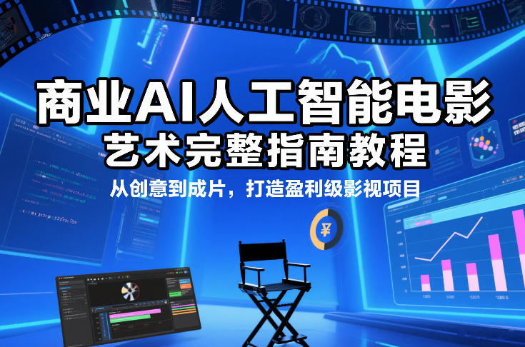 商业AI人工智能电影制作的艺术完整指南教程，从创意到成片，打造盈利级影视项目-小鹏项目网