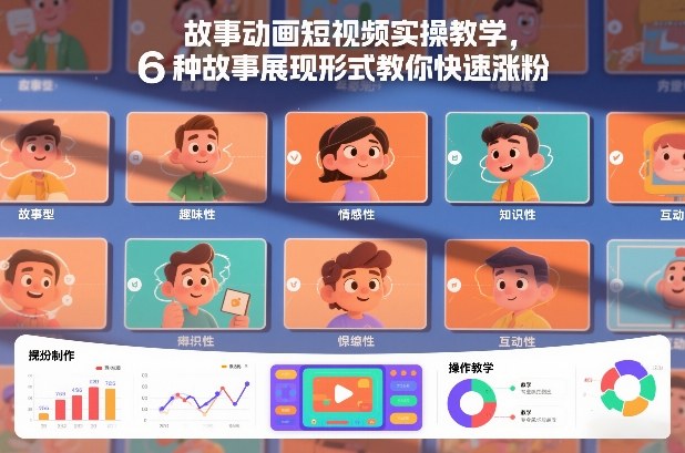 故事动画短视频实操教学，6种故事展现形式教你快速涨粉-小鹏项目网