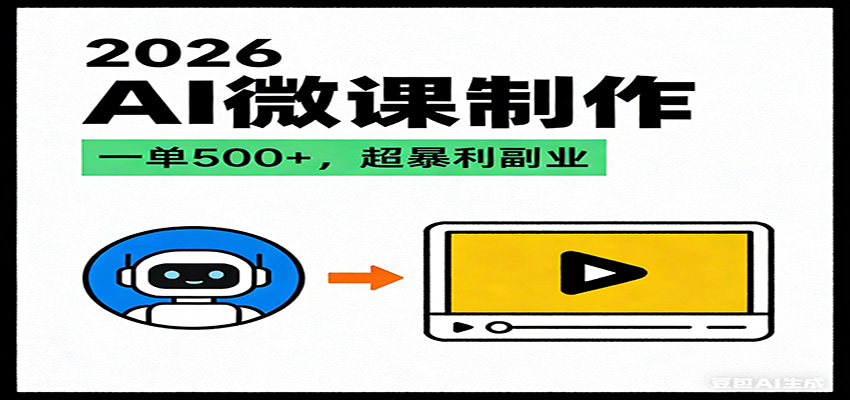 2026AI 风口最稳副业：微课代写制作，一单 500+，人人可做的蓝海项目-小鹏项目网