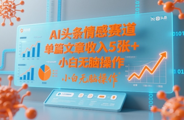 AI头条情感赛道，单篇文章收入5张+，小白无脑操作-小鹏项目网