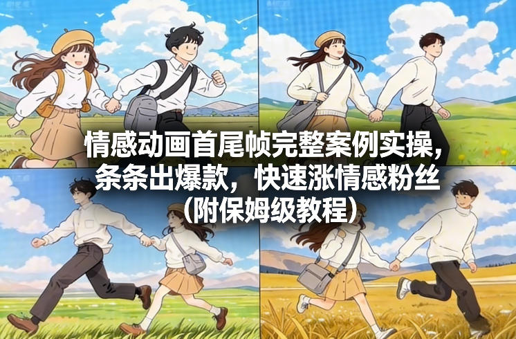 情感动画首尾帧完整案例实操，条条出爆款，快速涨情感粉丝(附保姆级教程)-小鹏项目网