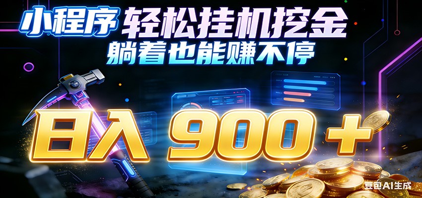 小程序挂机挖金，自动赚金币换现金，多号并行日入900+，轻松搞副业-小鹏项目网
