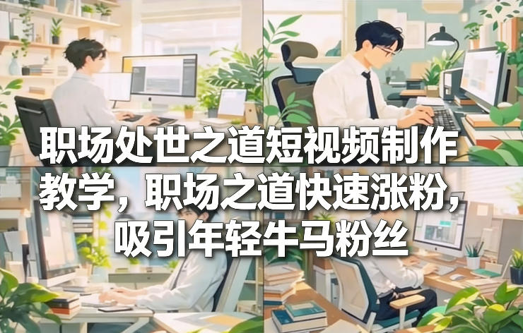 职场处世之道短视频制作教学，职场之道快速涨粉，吸引年轻牛马粉丝-小鹏项目网
