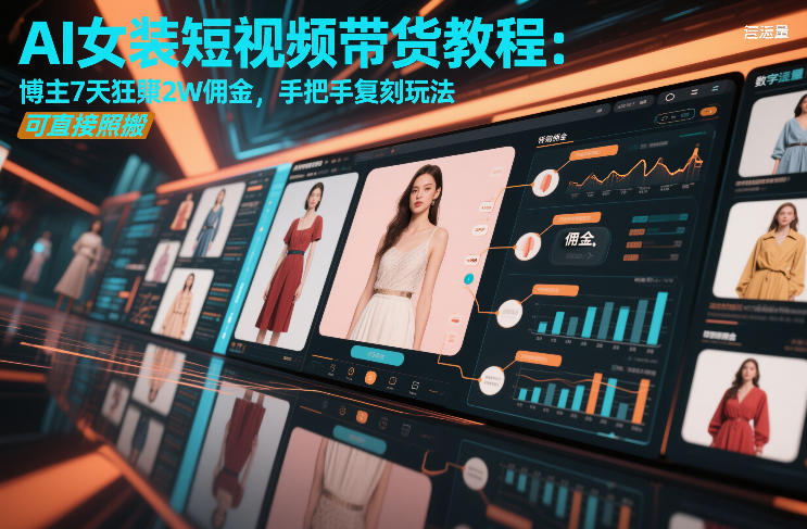 AI女装短视频带货教程：博主7天狂賺2W佣金，手把手复刻玩法，可直接照搬-小鹏项目网