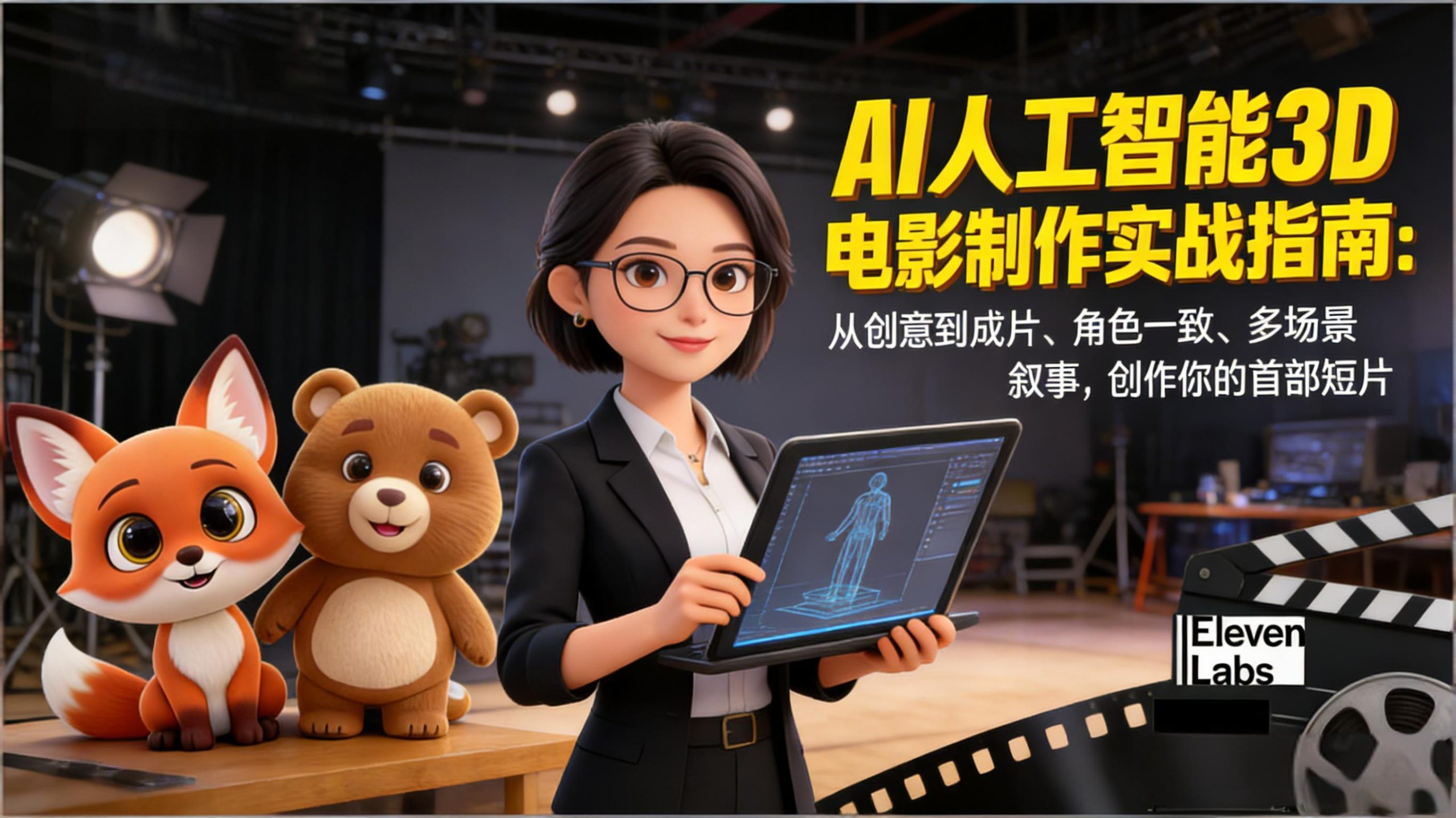 AI人工智能3D电影制作实战指南：从创意到成片、角色一致、多场景叙事，创作你的首部短片-小鹏项目网