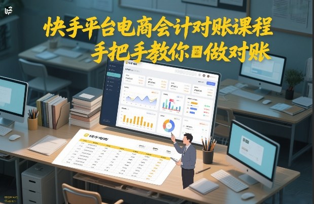 快手平台电商会计对账课程，手把手教你做对账-小鹏项目网
