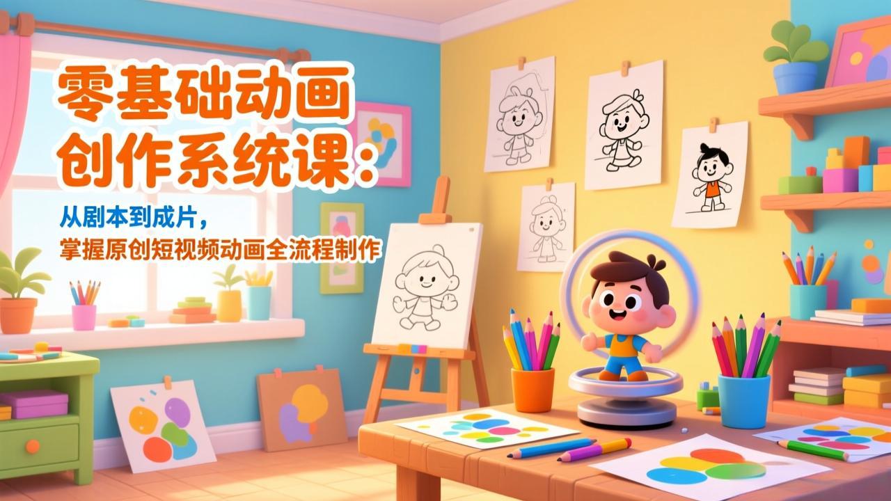 零基础动画创作系统课：从剧本到成片，掌握原创短视频动画全流程制作-小鹏项目网
