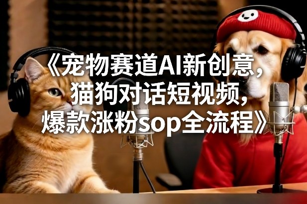 宠物赛道AI新创意，猫狗对话短视频，爆款涨粉sop全流程-小鹏项目网