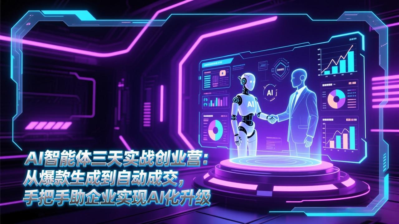 AI智能体三天实战创业营：从爆款生成到自动成交，手把手助企业实现AI化升级-小鹏项目网