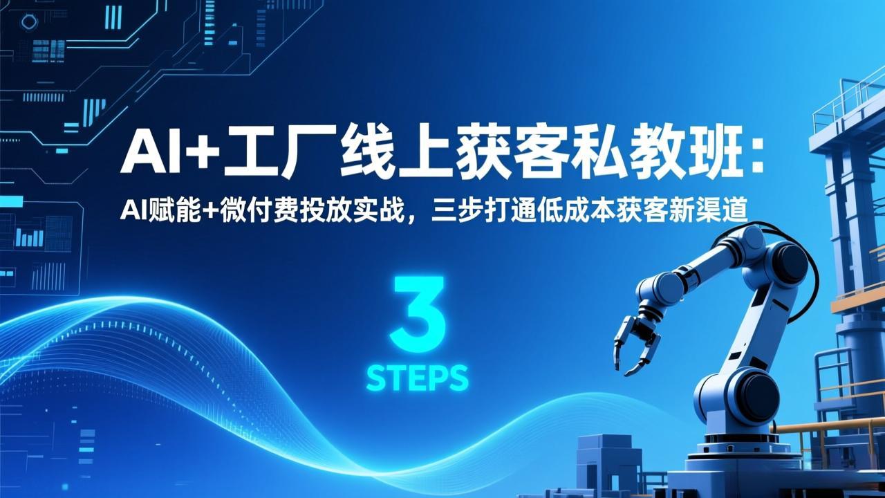 AI+工厂线上获客私教班：AI赋能+微付费投放实战，三步打通低成本获客新渠道-小鹏项目网