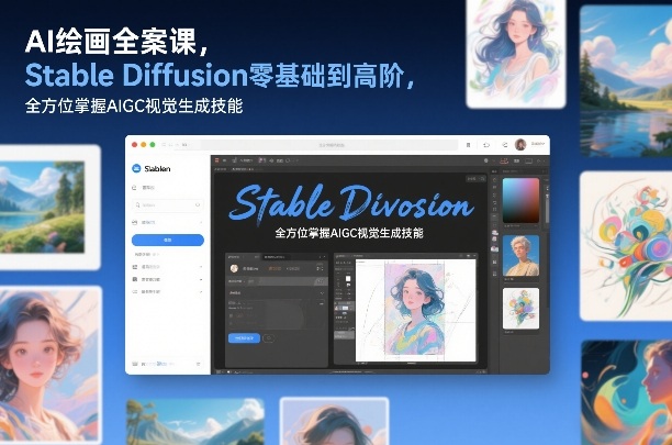 AI绘画全案课，Stable Diffusion零基础到高阶，全方位掌握AIGC视觉生成技能-小鹏项目网