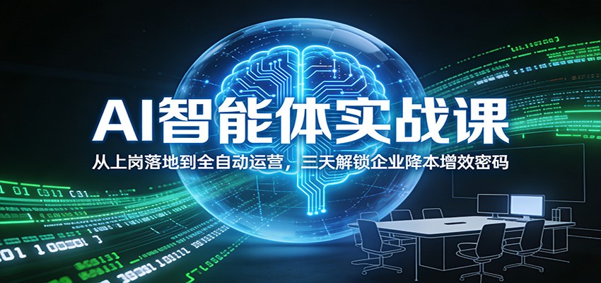 AI智能体实战课：从上岗落地到全自动运营，三天解锁企业降本增效密码-小鹏项目网