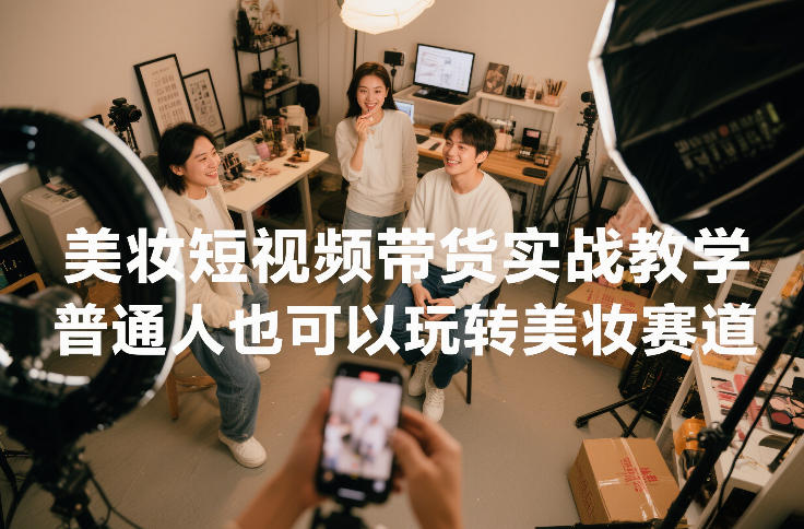 美妆短视频带货实战教学，普通人也可以玩转美妆赛道-小鹏项目网