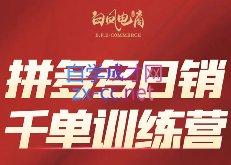 白凤电商·拼多多日销千单训练营(更新2026)-小鹏项目网