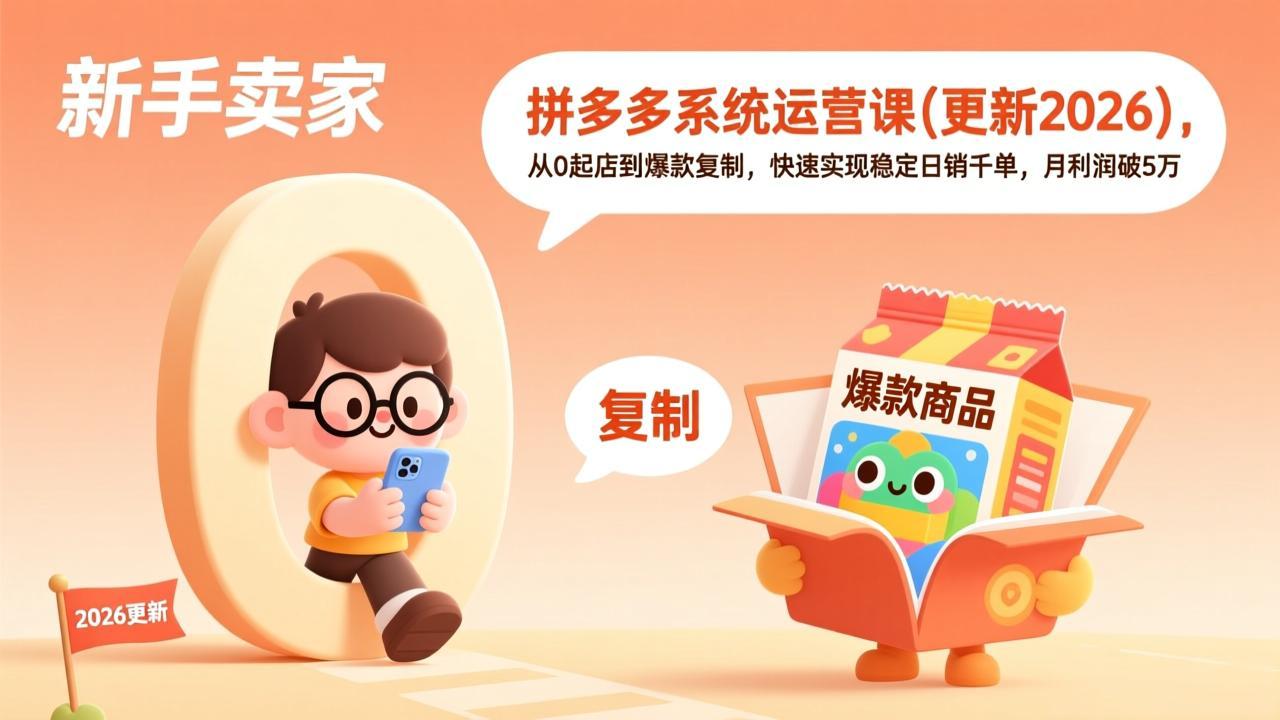 拼多多系统运营课(更新2026-小鹏项目网