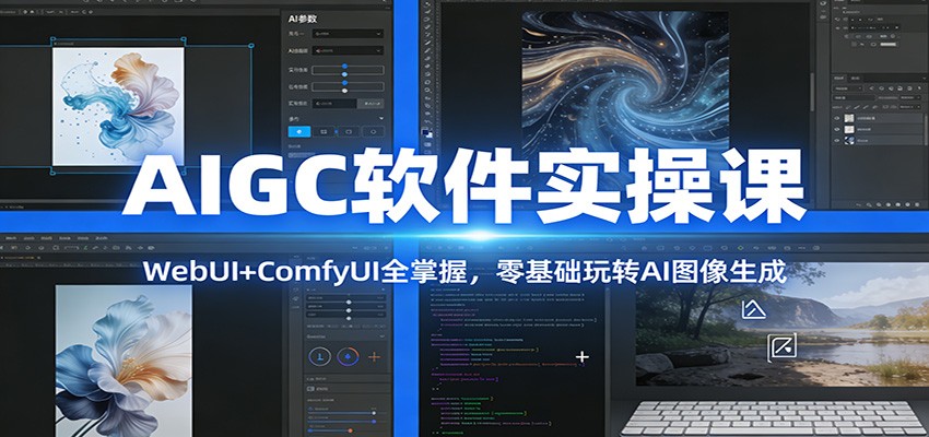 AIGC软件实操课：WebUI+ComfyUI全掌握，零基础玩转AI图像生成-小鹏项目网