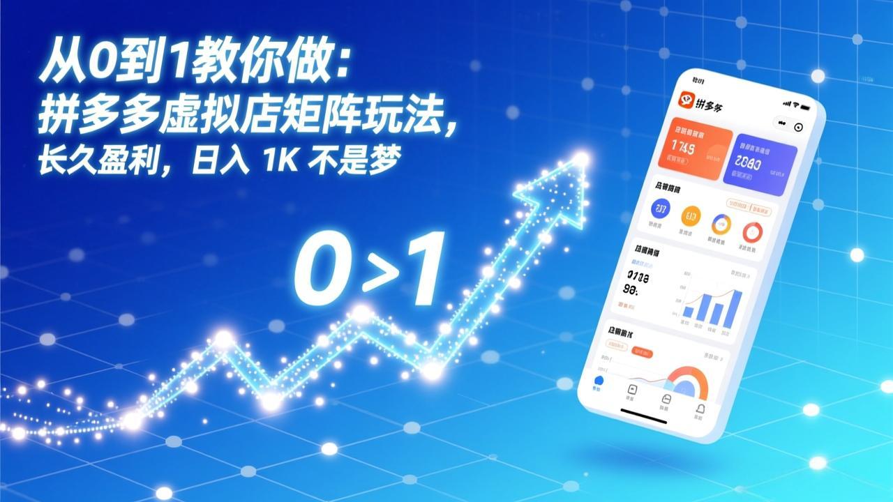 从0到1教你做：拼多多虚拟店矩阵玩法，长久盈利，日入 1K 不是梦-小鹏项目网