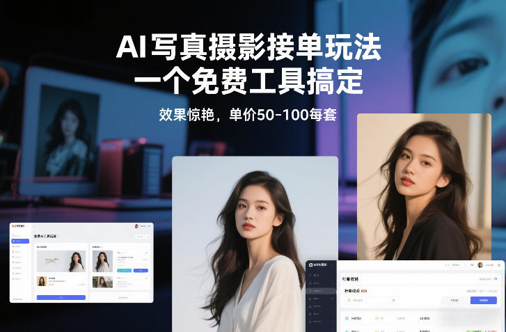 AI写真摄影接单玩法，一个免费工具搞定，效果惊艳，单价50-100每套-小鹏项目网