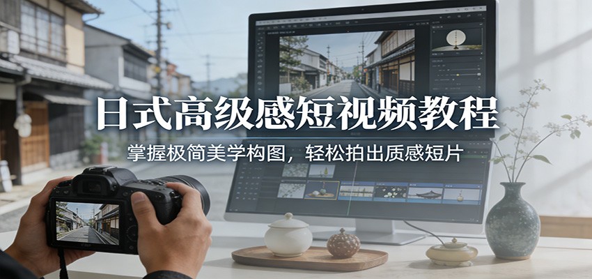 日式高级感短视频教程：掌握极简美学构图，轻松拍出质感短片-小鹏项目网