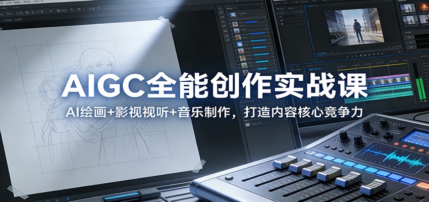 AIGC全能创作实战课：AI绘画+影视视听+音乐制作，打造内容核心竞争力-小鹏项目网