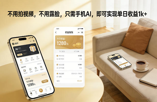 不用拍视频，不用露脸，只需手机AI，即可实现单日收益1k+【揭秘】-小鹏项目网