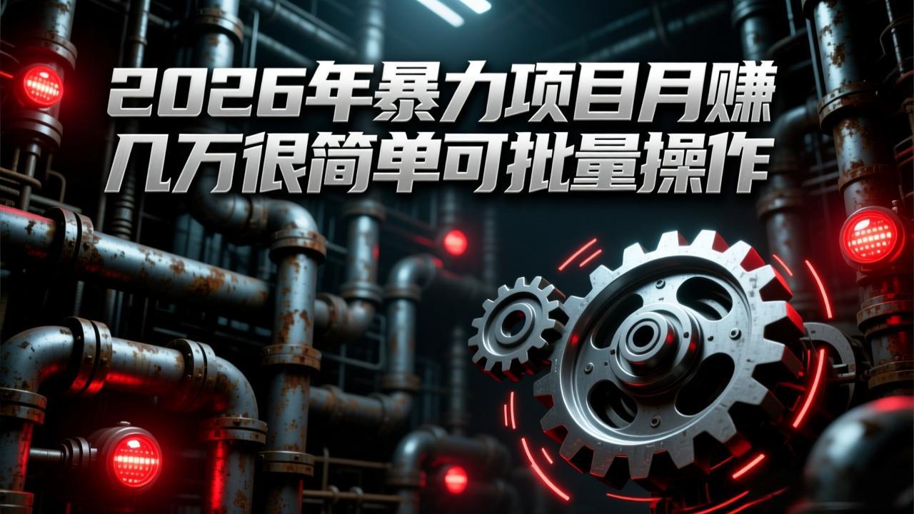 2026年暴力项目月赚几万很简单可批量操作，成本低，利润大-小鹏项目网