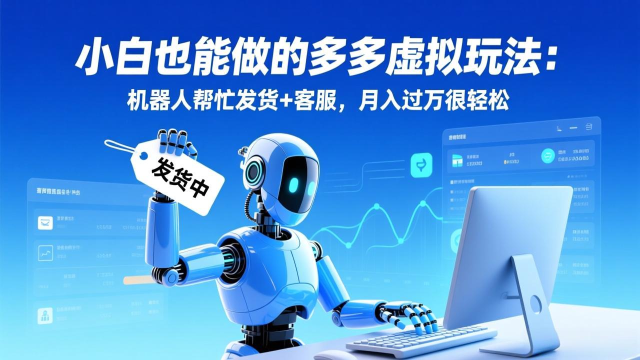 小白也能做的多多虚拟玩法：机器人帮忙发货+客服，月入过万很轻松-小鹏项目网