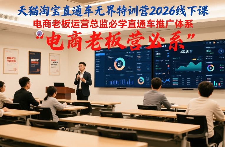 天猫淘宝直通车无界特训营2026线下课，电商老板运营总监必学直通车推广体系-小鹏项目网