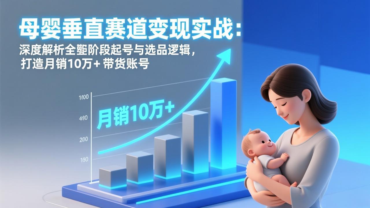 母婴垂直赛道变现实战：深度解析三大阶段起号与选品逻辑，打造月销10万+带货账号-小鹏项目网