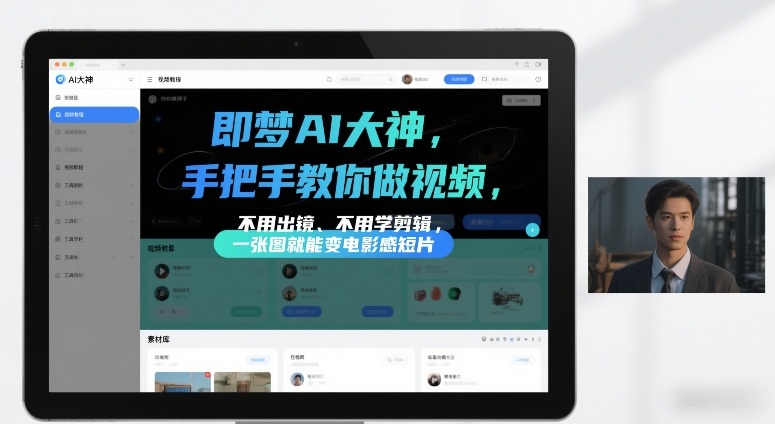 即梦AI大神手把手教你做视频，不用出镜、不用学剪辑，一张图就能变电影感短片-小鹏项目网