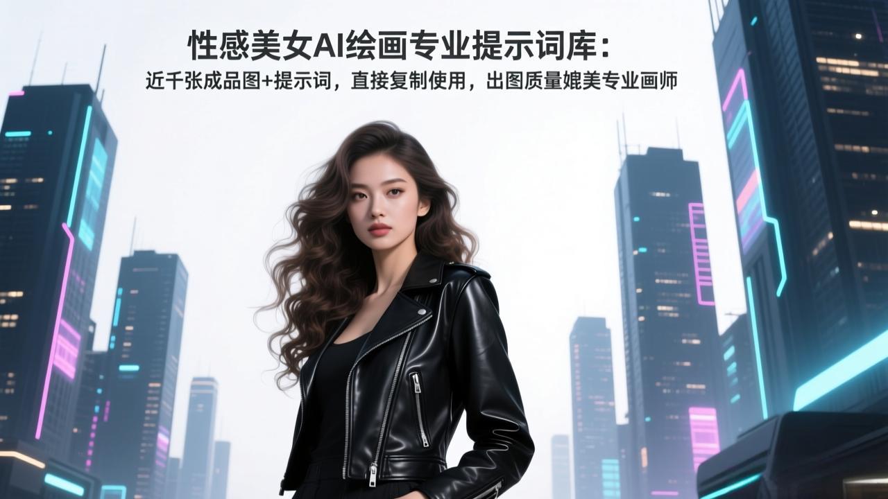 性感美女AI绘画专业提示词库：近千张成品图+提示词，直接复制使用，出图质量媲美专业画师-小鹏项目网