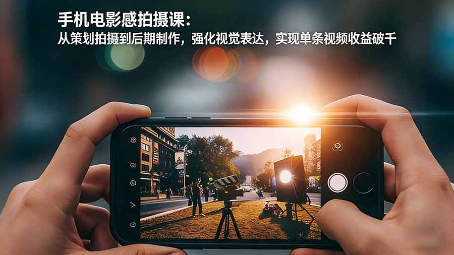 手机电影感拍摄课：从策划拍摄到后期制作，强化视觉表达，实现单条视频收益破千-小鹏项目网
