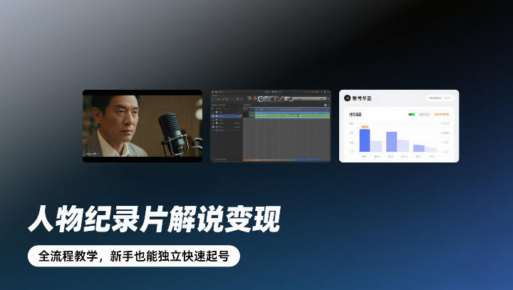 人物纪录片解说变现，全流程教学，新手也能独立快速起号-小鹏项目网