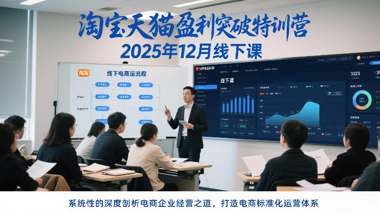 淘宝天猫盈利突破特训营25年12月线下课，系统性的深度剖析电商企业经营之道，打造电商标准化运营体系-小鹏项目网