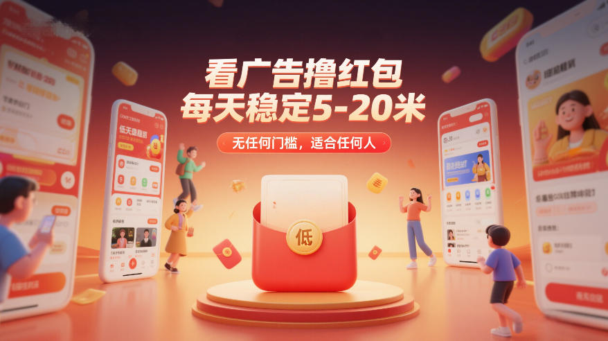 看广告撸红包，每天稳定5-20米，无任何门槛，适合任何人-小鹏项目网