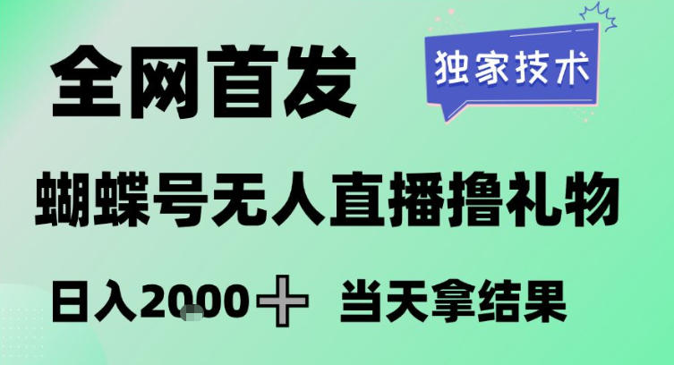 2026最新蝴蝶号无人直播掘金，独家技术，全网首发小白做了一个月收益3W，长期稳定可做【揭秘】-小鹏项目网