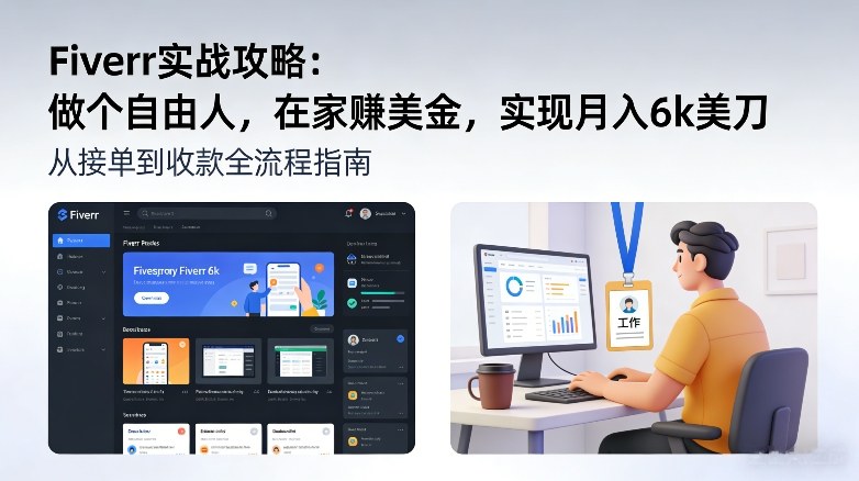 Fiverr实战攻略，做个自由人，在家賺美金，实现月入6k美刀-小鹏项目网