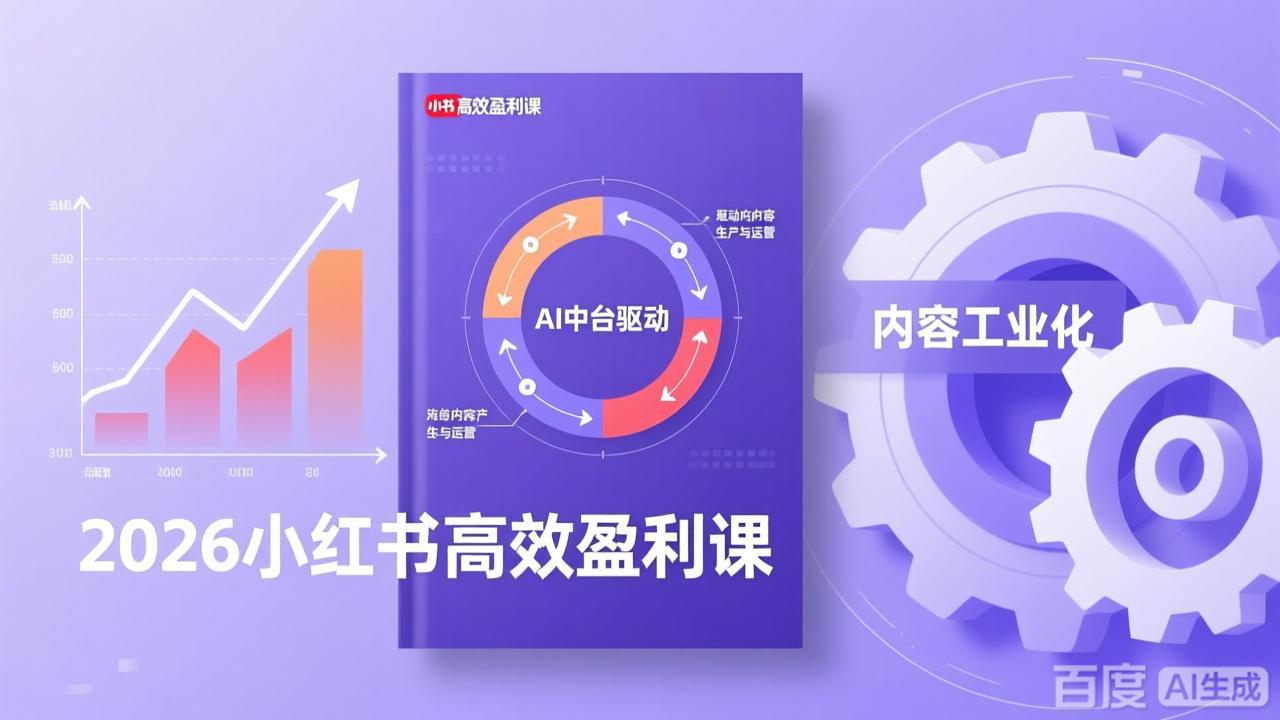 2026小红书高效盈利课，流量双引擎+内容工业化+AI中台驱动，构建可复制的千万级营收模型-小鹏项目网