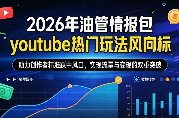 2026年油管情报包，youtube热门玩法风向标，助力创作者精准踩中风口，实现流量与变现的双重突破-小鹏项目网