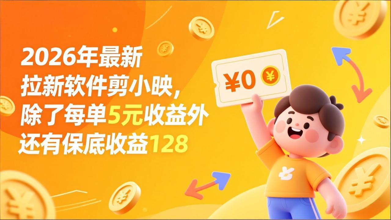 最新拉新软件剪小映，除了每单5元收益外还有保底收益128-小鹏项目网