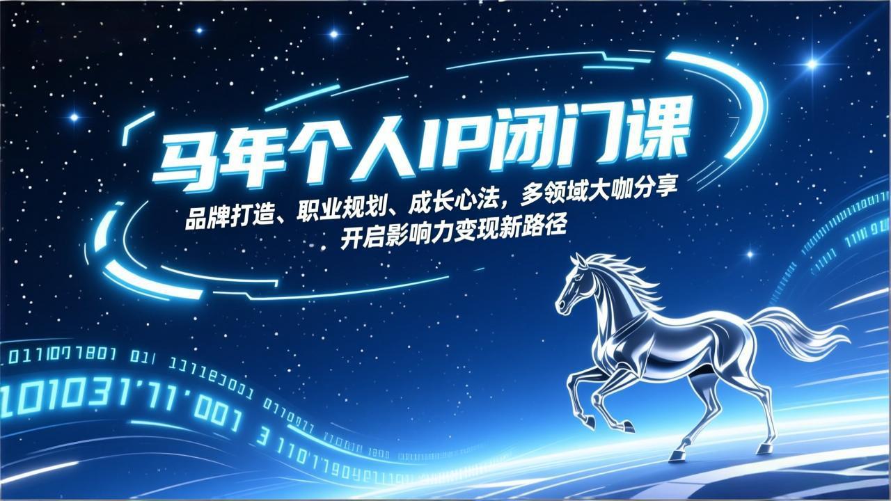 马年个人IP闭门课，品牌打造、职业规划、成长心法，多领域大咖分享，开启影响力变现新路径-小鹏项目网