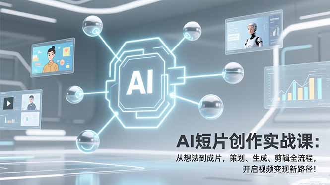 AI短片创作实战课：从想法到成片，策划、生成、剪辑全流程，开启视频变现新路径！-小鹏项目网