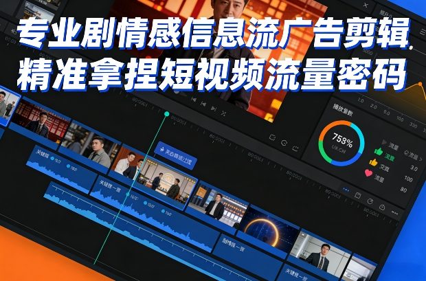 专业剧情感信息流广告剪辑，精准拿捏短视频流量密码-小鹏项目网