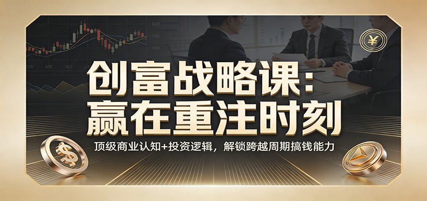 《创富战略课：赢在重注时刻》顶级商业认知+投资逻辑，解锁跨越周期搞钱能力-小鹏项目网