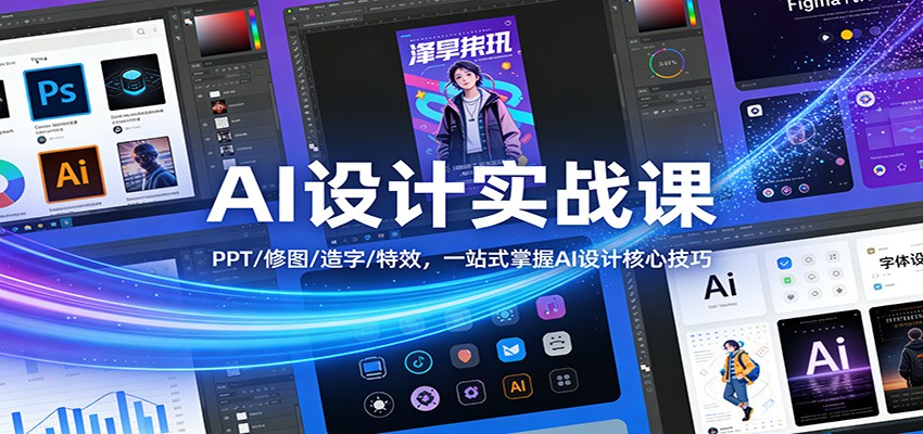 AI设计实战课：PPT/修图/造字/特效，一站式掌握AI设计核心技巧-小鹏项目网