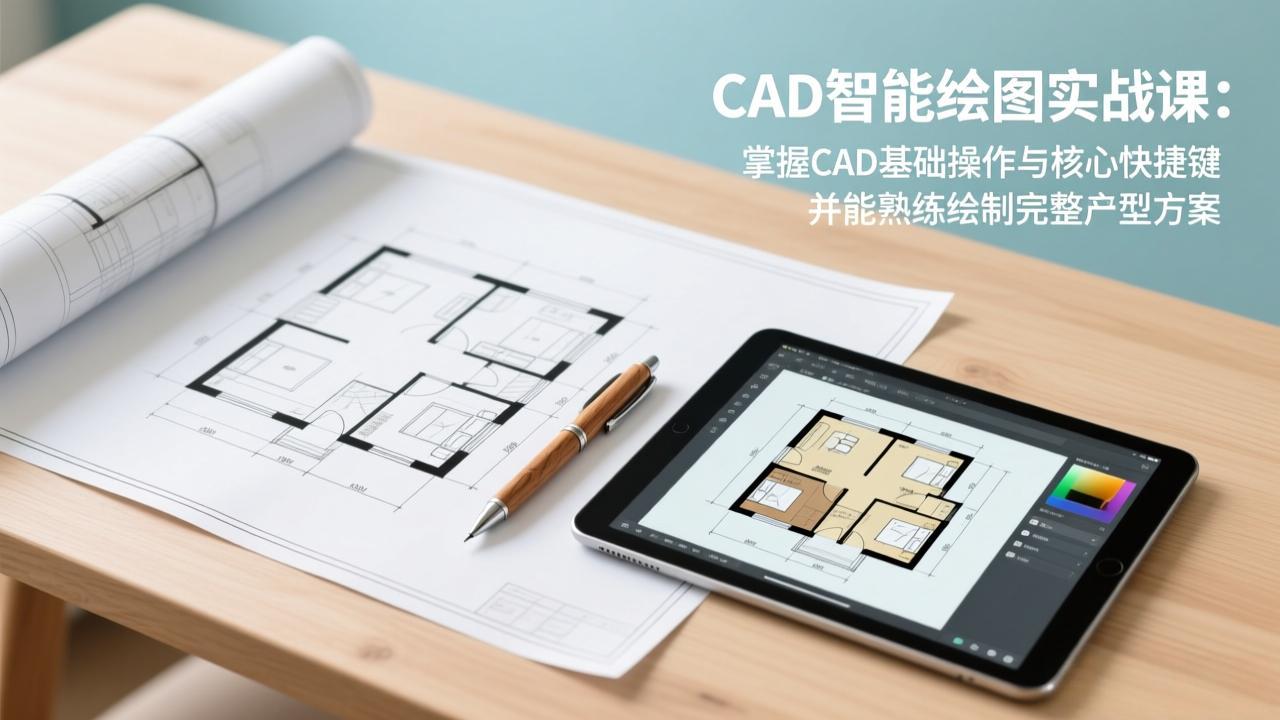CAD智能绘图实战课：掌握CAD基础操作与核心快捷键，并能熟练绘制完整户型方案-小鹏项目网