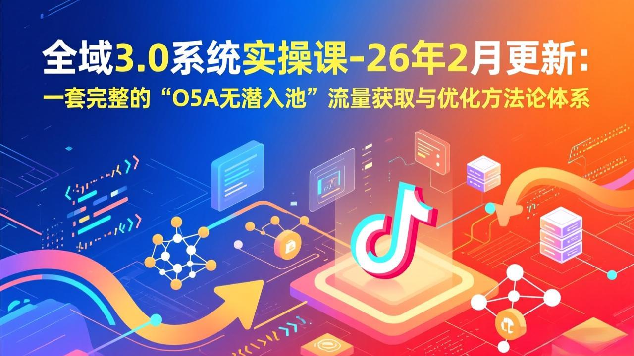全域3.0系统实操课-26年2月更新：一套完整的“O5A无潜入池”流量获取与优化方法论体系-小鹏项目网