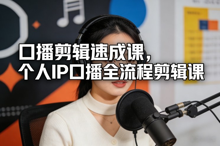 口播剪辑速成课，个人IP口播全流程剪辑课-小鹏项目网